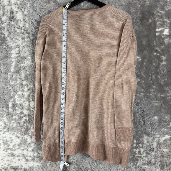 Madewell Size XXS Open Front Cardigan Sweater Beige Pocket Long Sleeve - Picture 3 of 8
